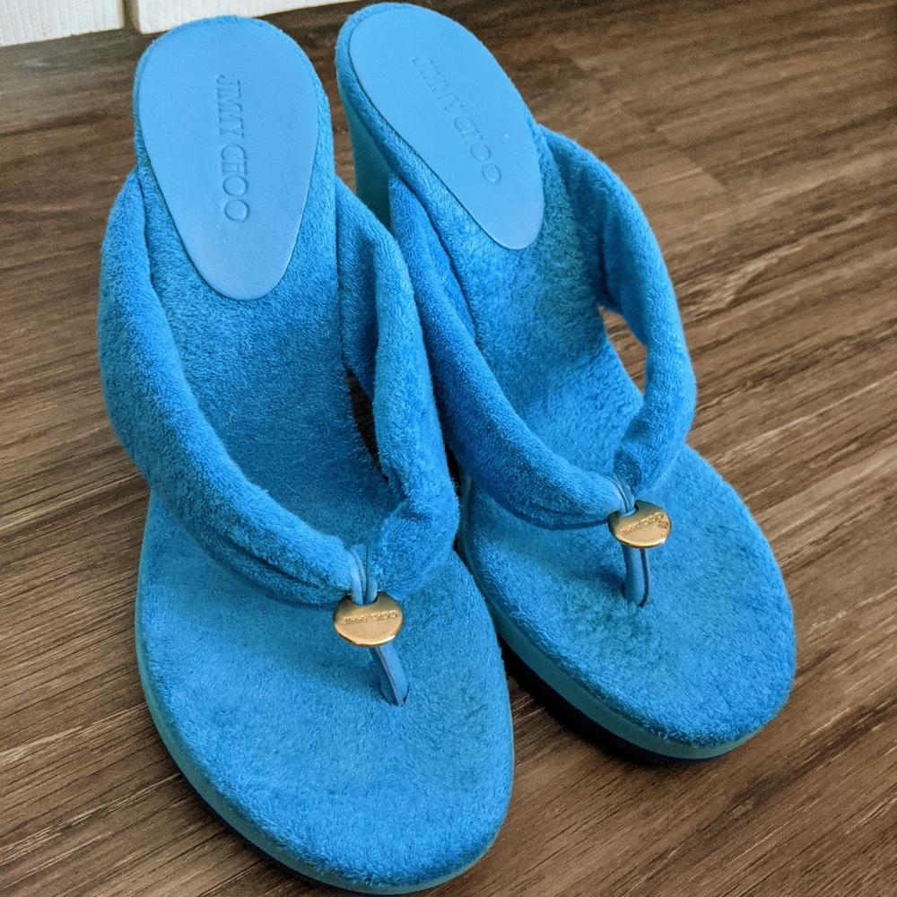 LIKE NEW Jimmy Choo Flip Flop Wedges